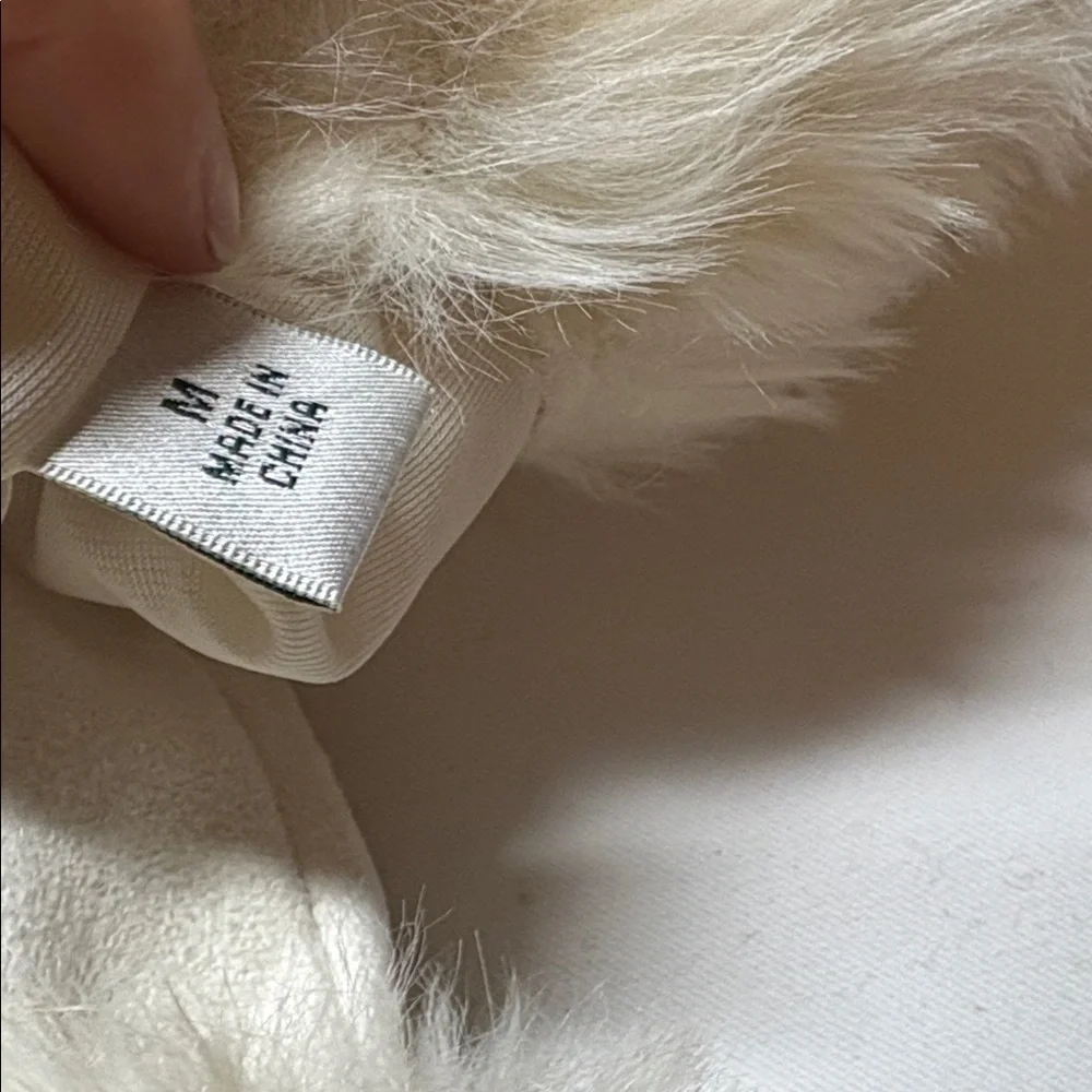 Coldwater Creek Ivory Poly Faux Fur decorated Long Gloves Medium
